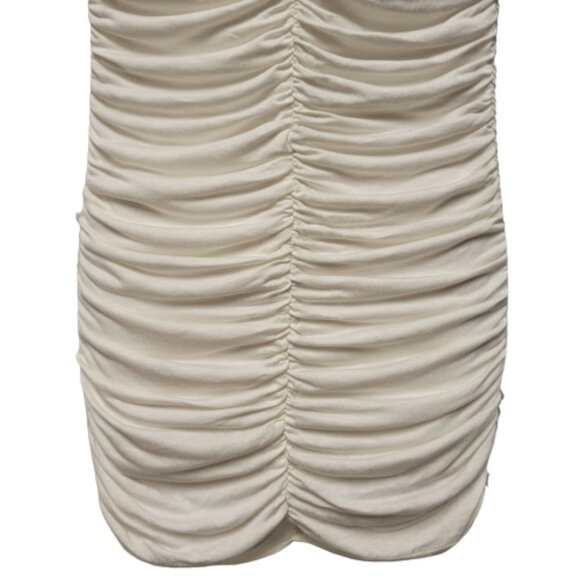 𝅺WHITE Ruched V Neck Low Back Mini Dress  Size M - NWOT - Picture 3 of 8